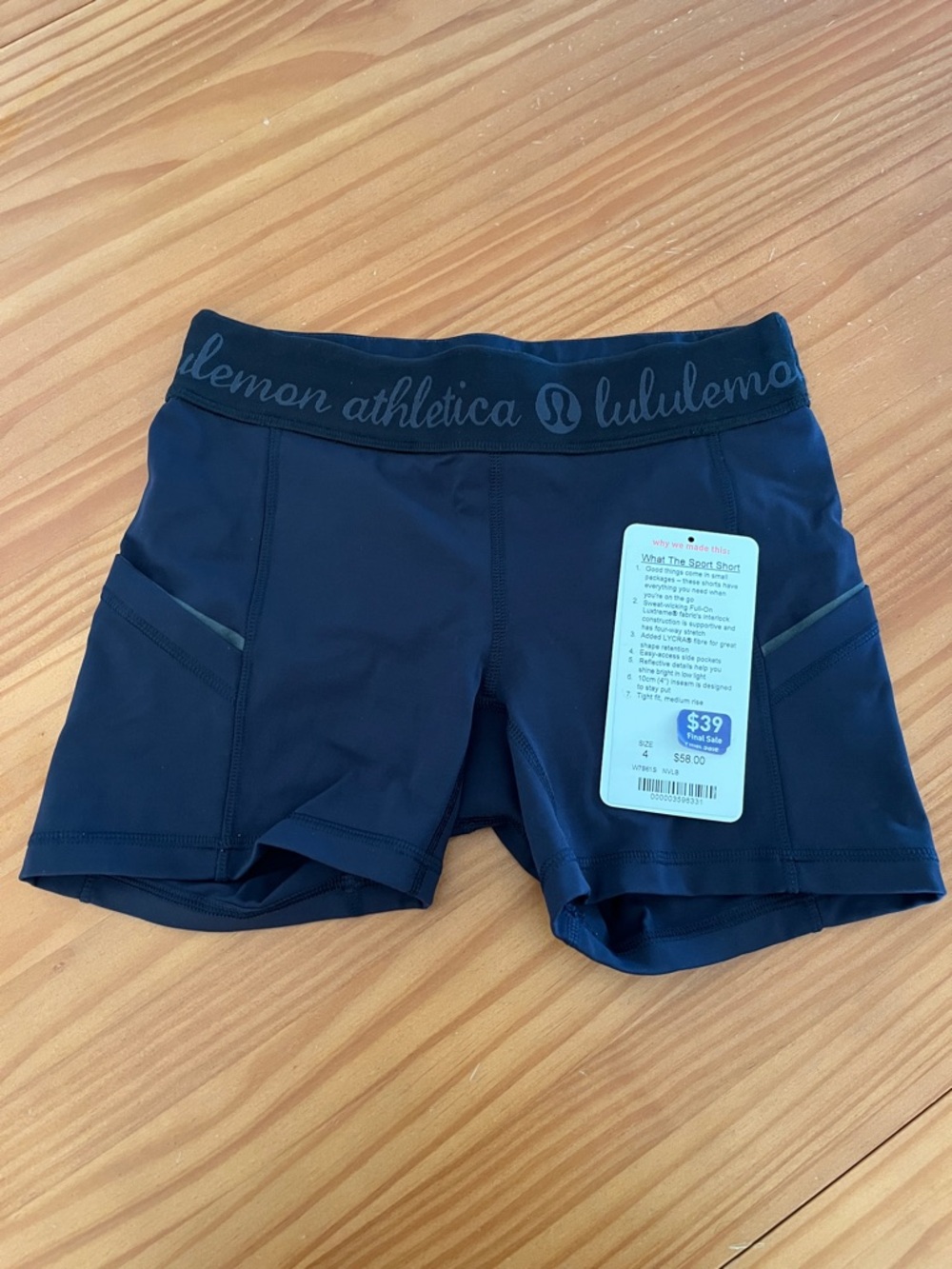 Lululemon What The Sport Short Size 4 Navy